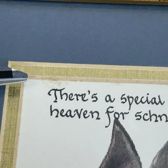 Vintage Schnauzer Framed Print Robert J May Heaven Quote Dog Wall Art 10x12 - Picture 10 of 16